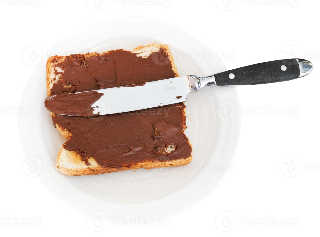 sweet sandwich - toast with chocolate spread photo
