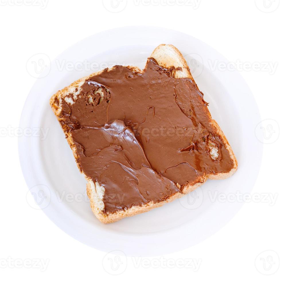 Sándwich dulce - tostadas con chocolate para untar foto