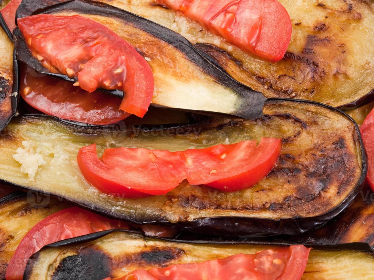 fried eggplants close up photo