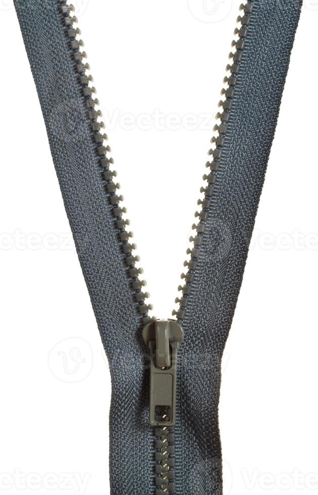 grey plastic zip fastener close up photo