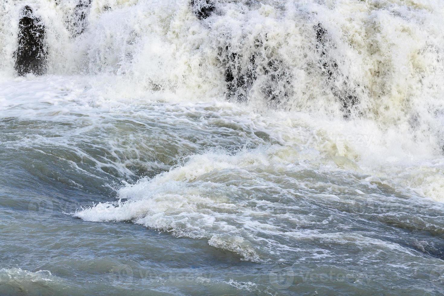 water stream of Olfusa River in Gullfoss waterfall photo