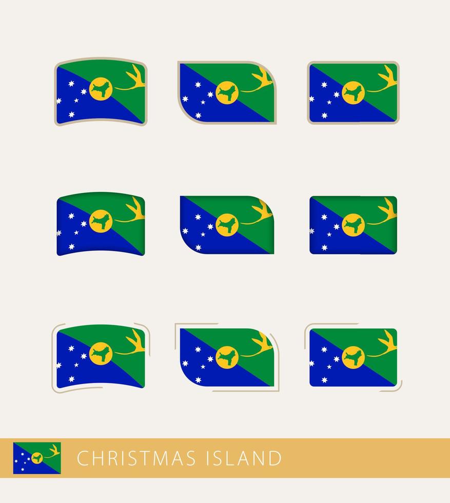 banderas vectoriales de la isla de navidad, colección de banderas de la isla de navidad. vector