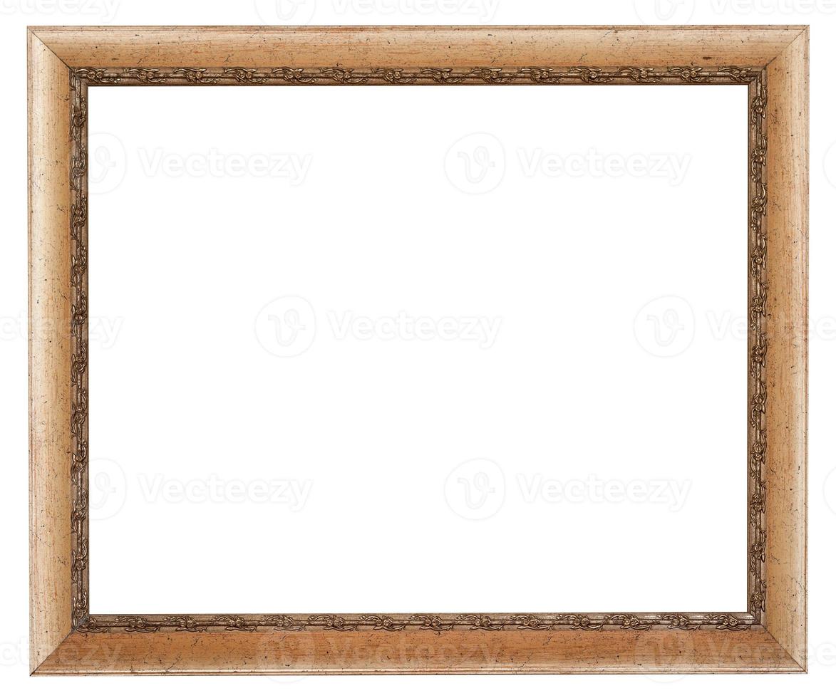 wide old picture frame with cut out canvas photo