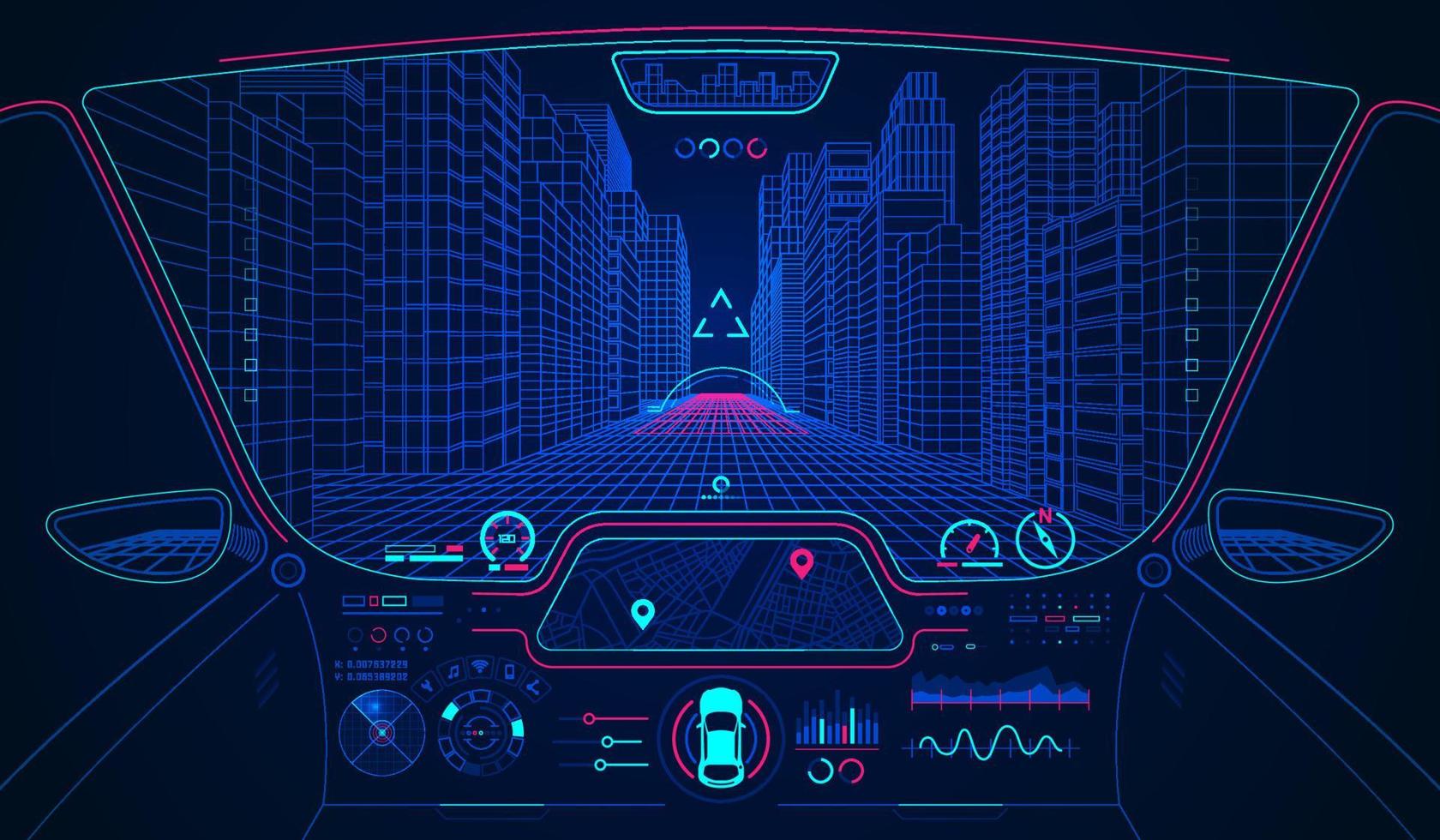 smart car interface vector