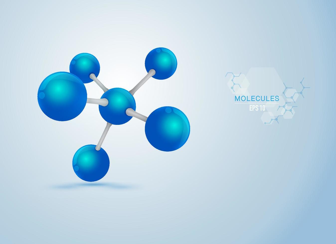 maquetas de moléculas azules vector