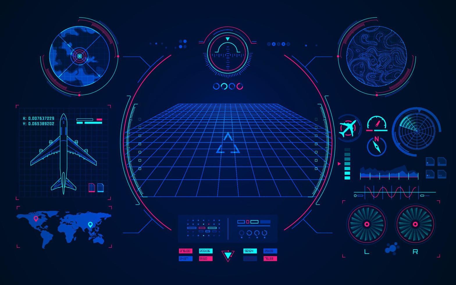 interfaz de tecnología de aviación vector