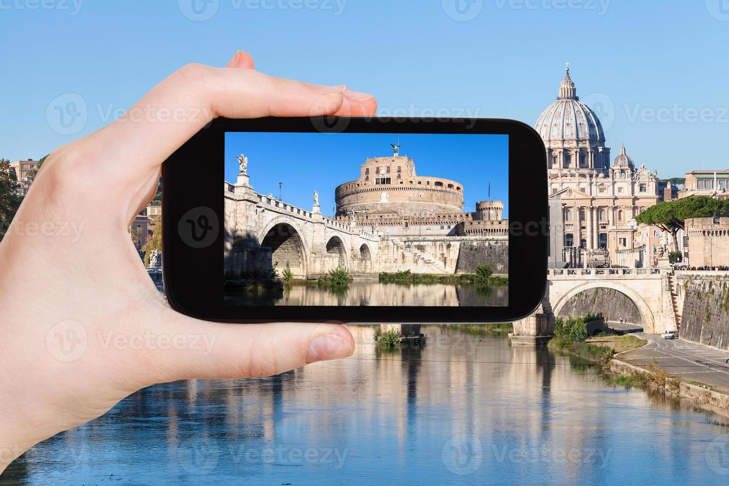 tourist photographs Castel Sant Angelo in Rome photo