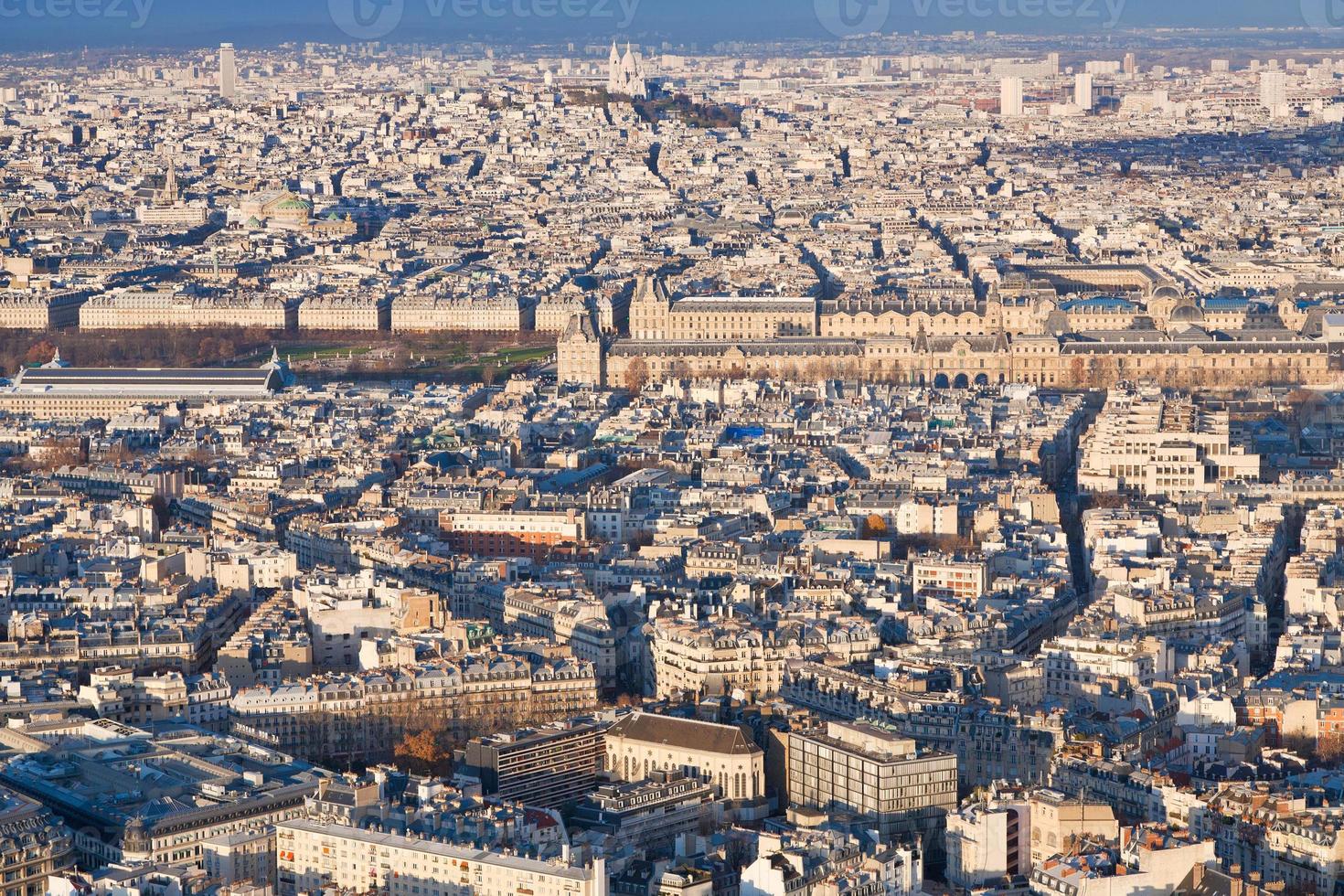 panorama of Paris in winter afternoon photo