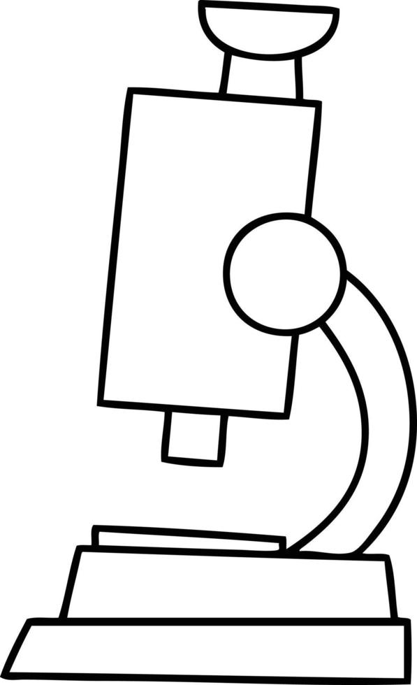 line drawing cartoon science microscope vector