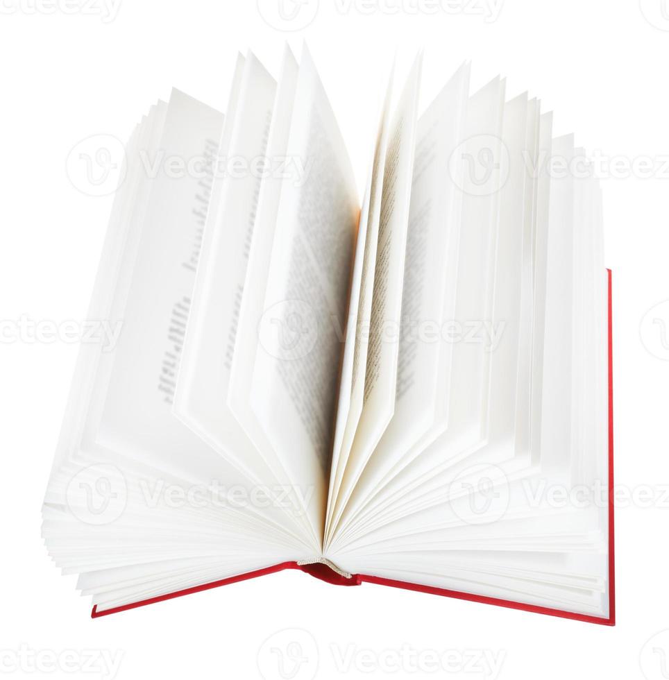 open book isolated on white background photo