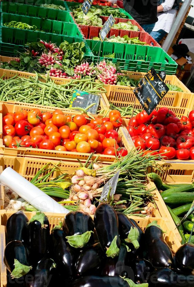 vegetable market in summer day photo