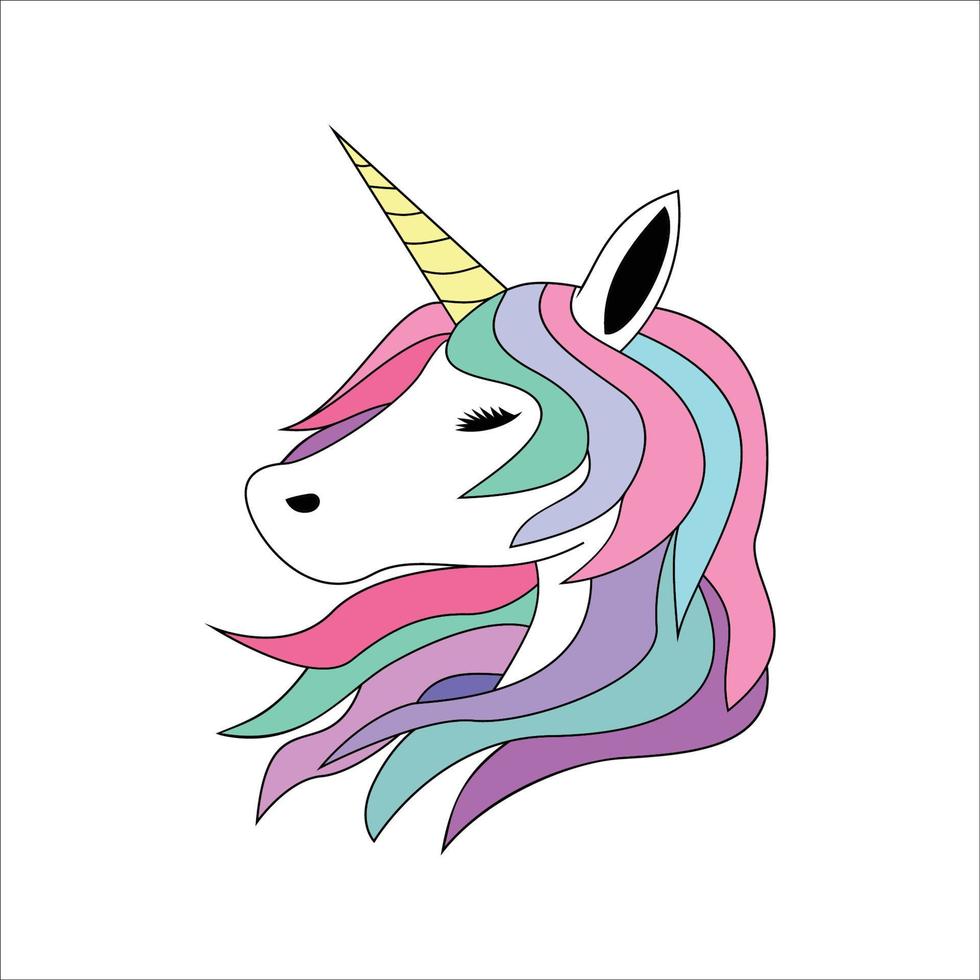 plantilla de logotipo de unicornio. signo y símbolo de cabeza de caballo mito. vector