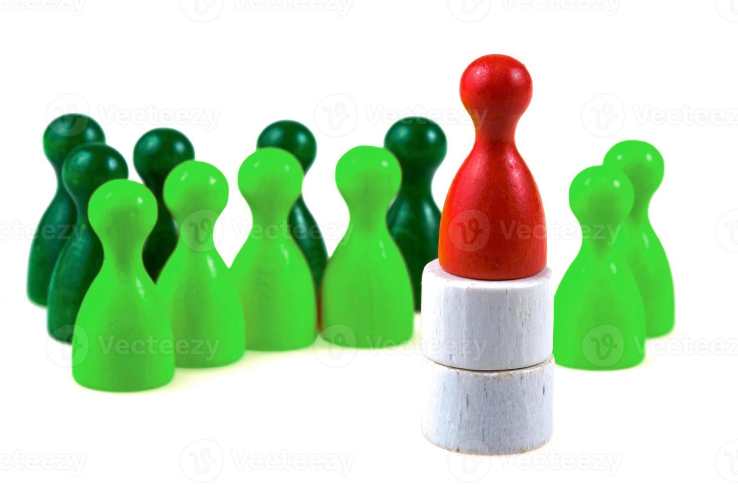 public speaker by wooden figurines isolated photo