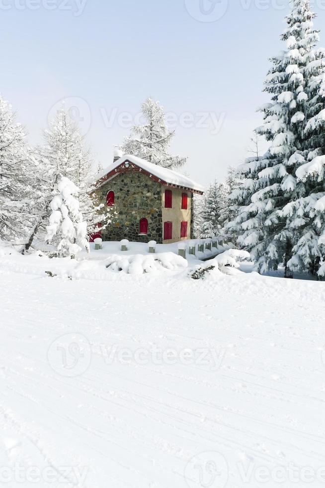 ski run in skiing area Via Lattea, Italy photo