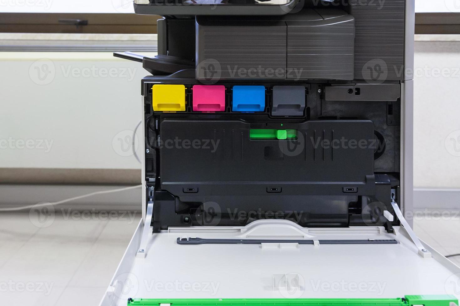 copier with four toner cartridges with open cover photo