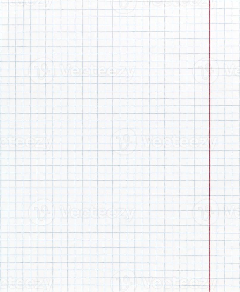 white squared paper page with red margin photo