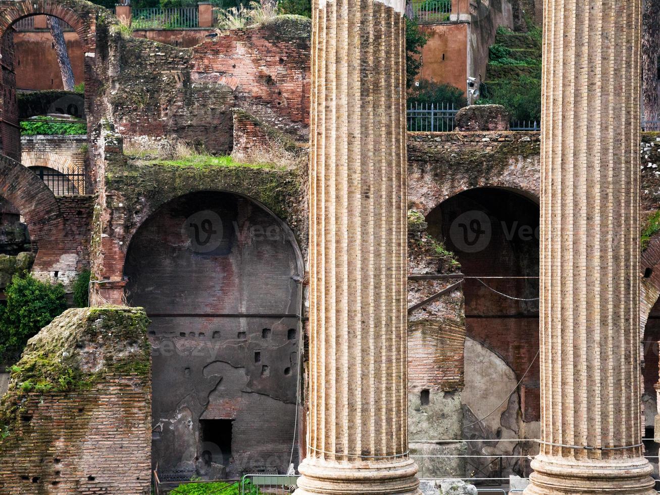 columns and ruins on Capitoline Hill, Rome, photo