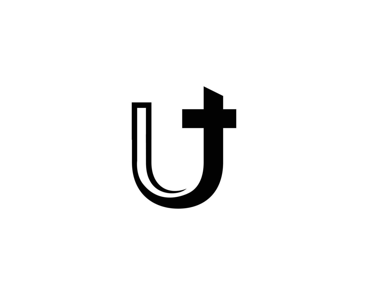 Ilustración de vector de plantilla de diseño de logotipo inicial de letra ut abstracta.