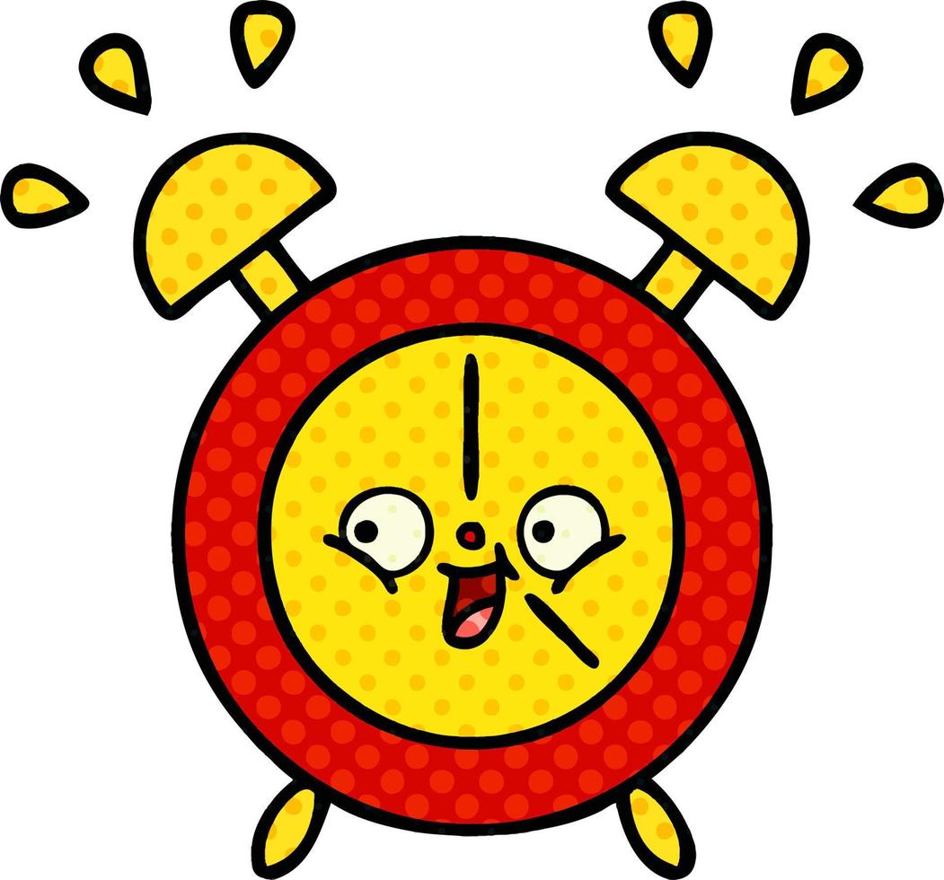 comic book style cartoon alarm clock vector