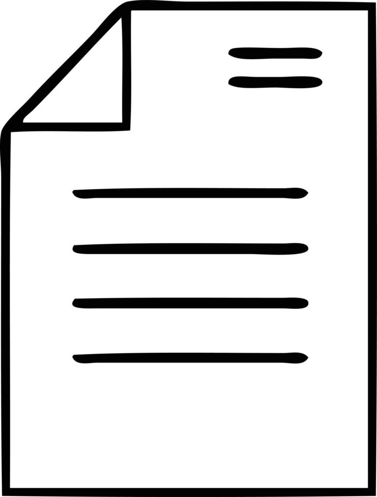 line drawing cartoon sheet of paper vector