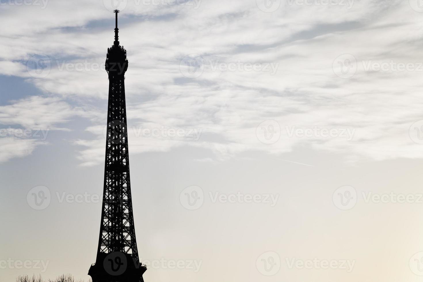 eiffel tower in Paris on sunset photo