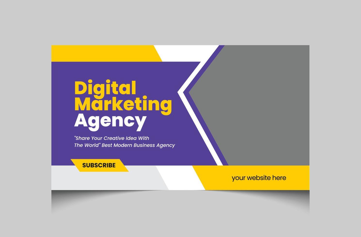 Business marketing video thumbnail and web banner template vector