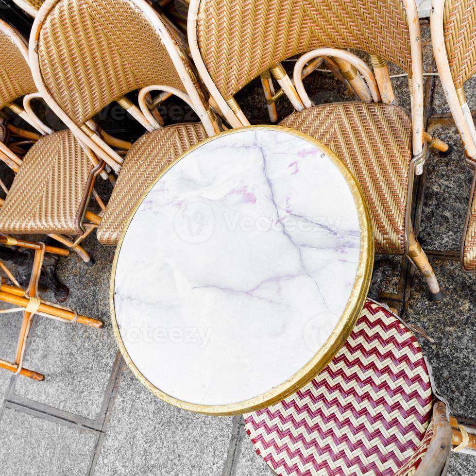 cane-chairs in paris cafe photo