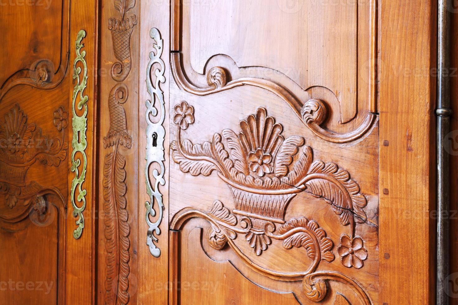 carved wooden door photo