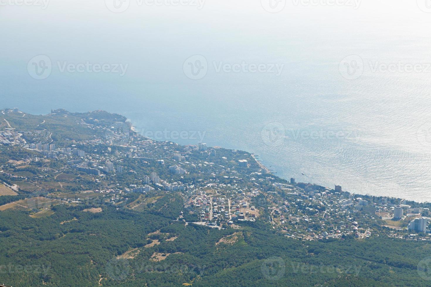 Black Sea and Big Yalta on South coast of Crimea photo