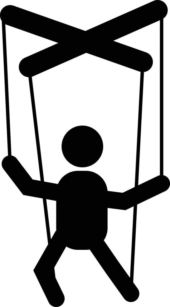 icono de títeres de marionetas sobre fondo blanco. signo de muñeca de marionetas. símbolo de marionetas. estilo plano vector