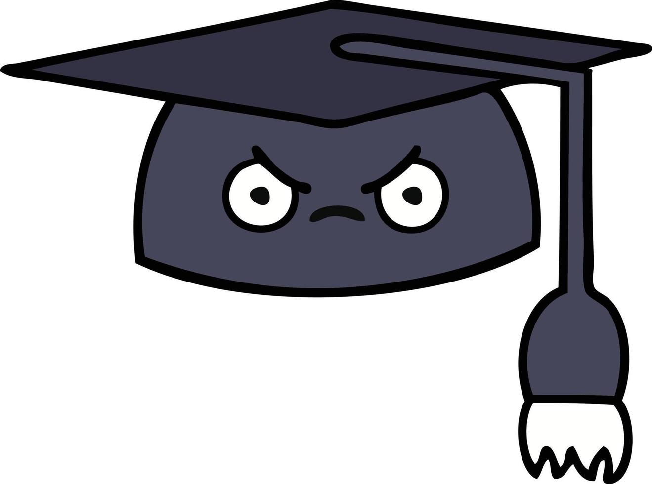 cute cartoon graduation hat vector