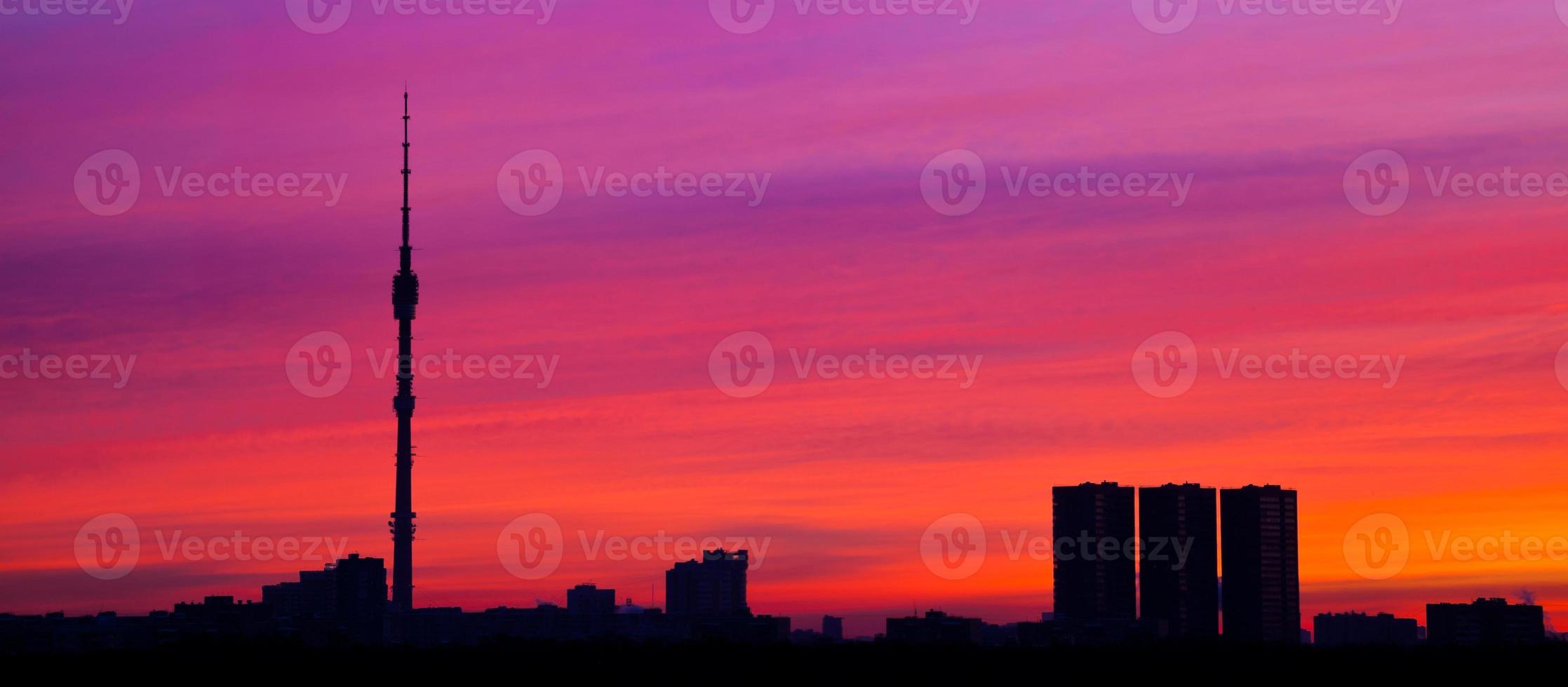 sunrise colors under city photo