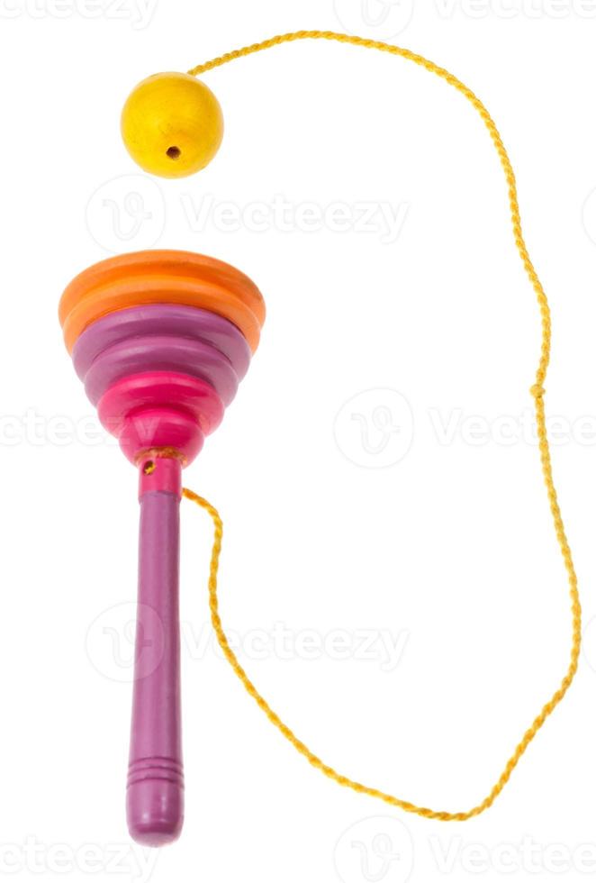 Cup and Ball Wooden Toy isolated photo