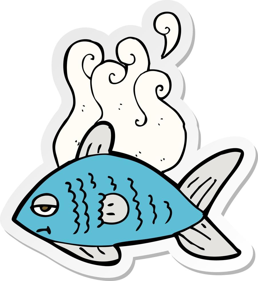 sticker of a cartoon funny fish vector