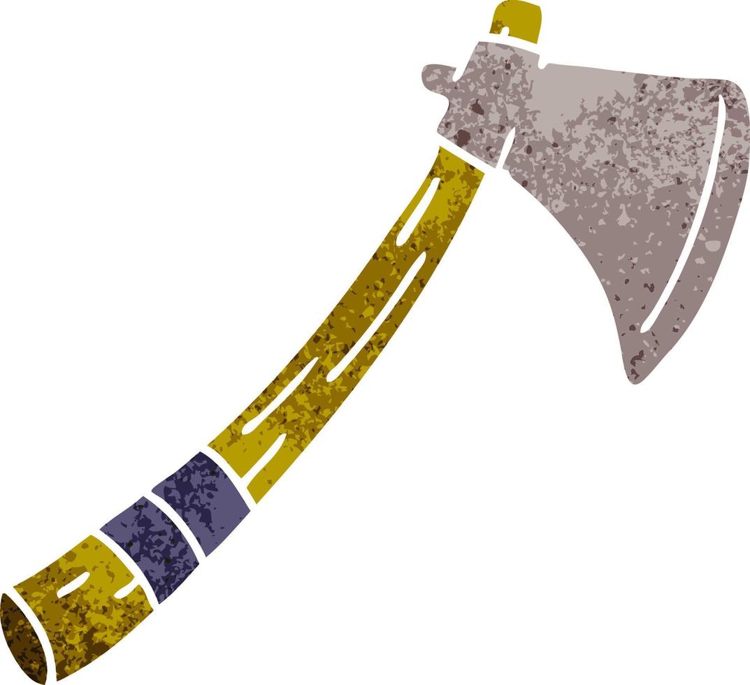 retro cartoon doodle of a garden axe vector