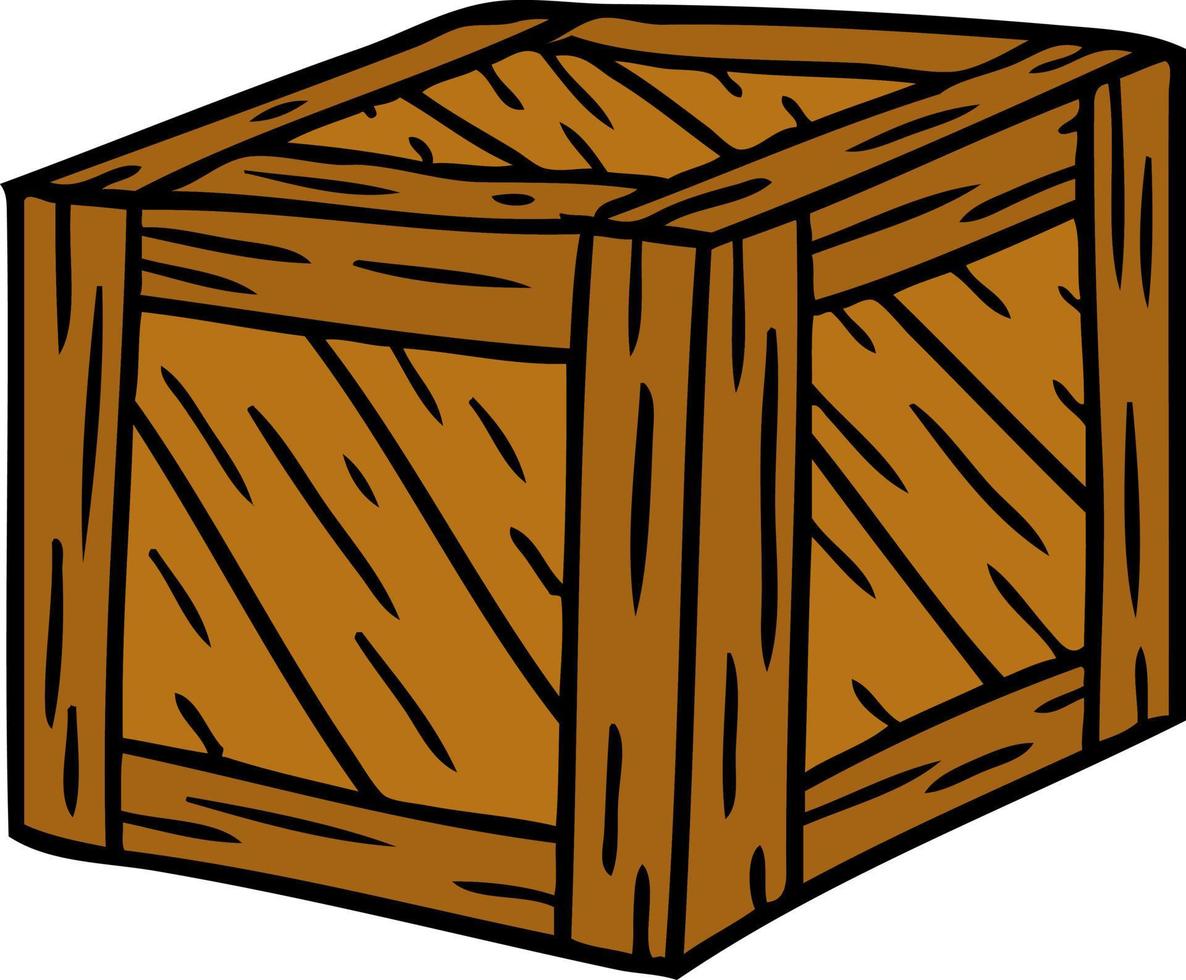 garabato de dibujos animados de una caja de madera vector