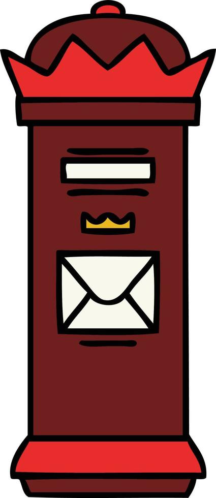 cute cartoon post box vector