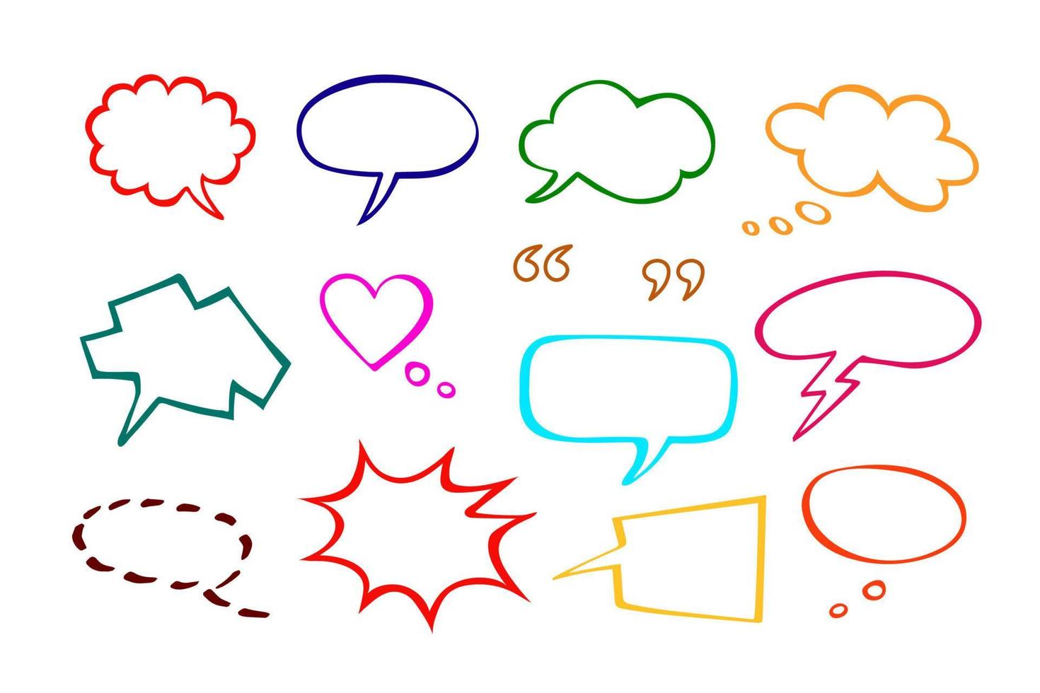 Sketchy Dialogue Balloons, Conversation Clouds, Speech Bubbles vector