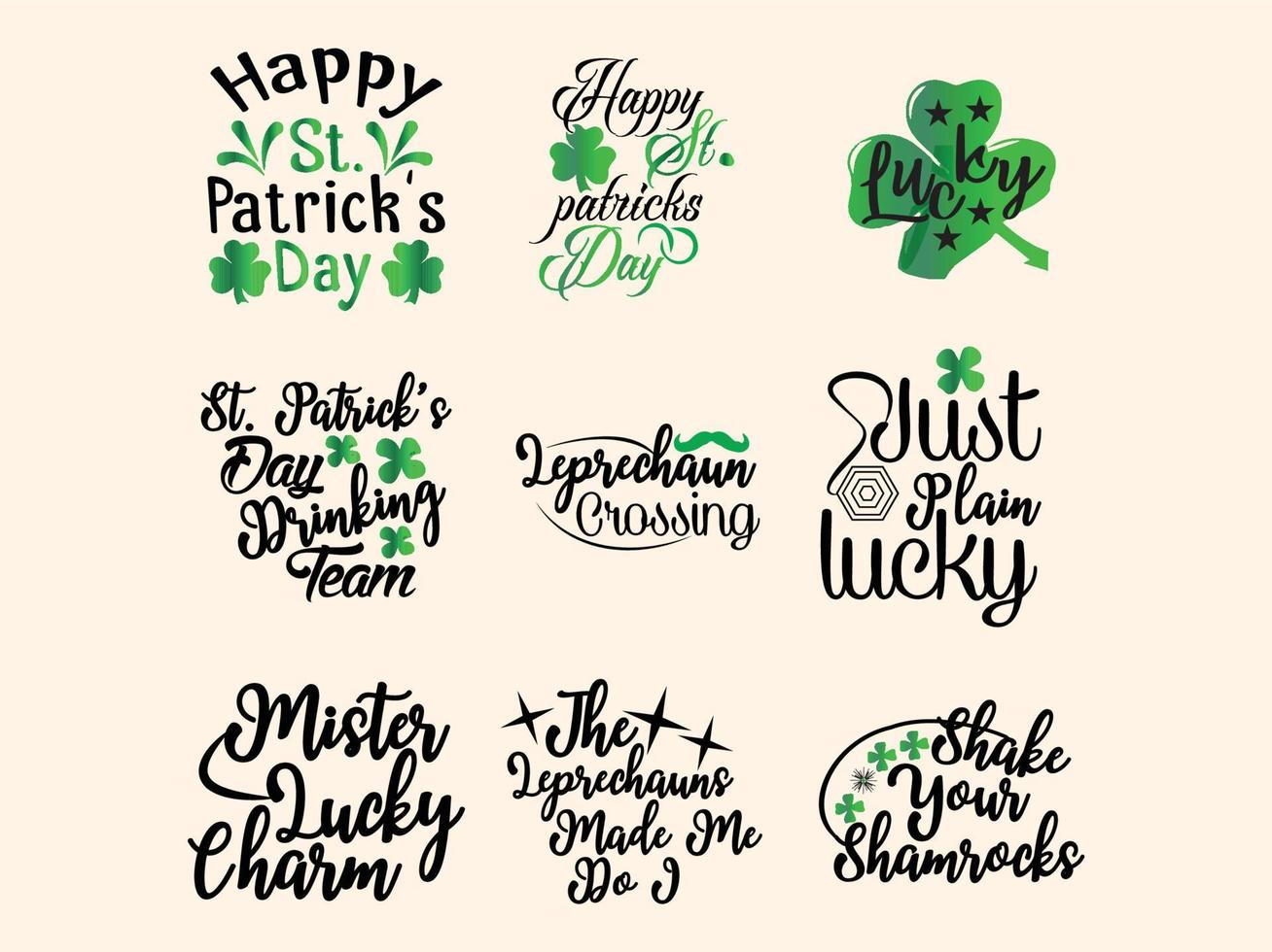 Set of st patrick day t-shirt design vector