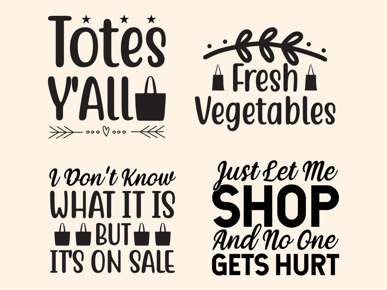 Set of tote bag t-shirt design vector