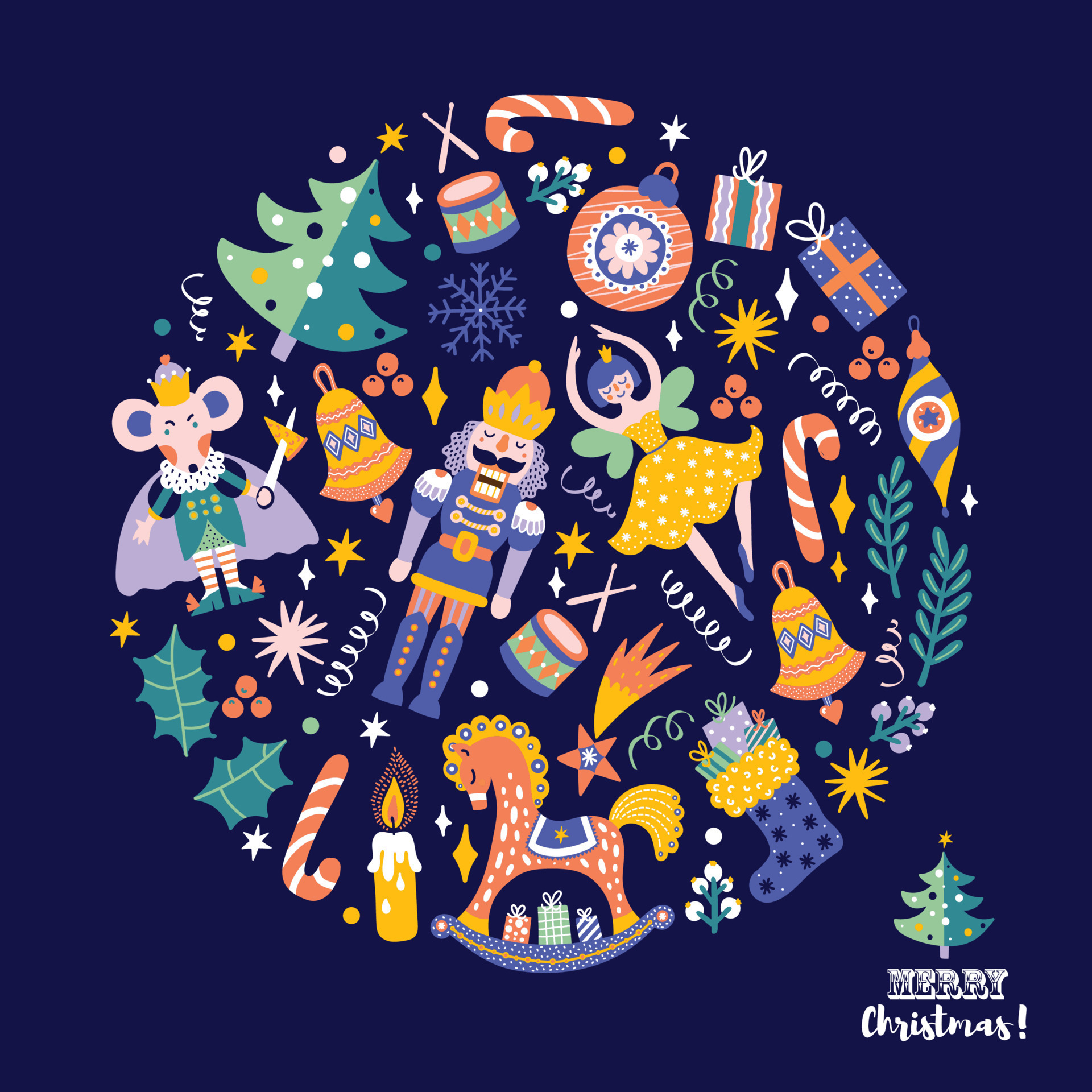Nutcracker. Christmas vector card. Cute illustration. 11694518 Vector
