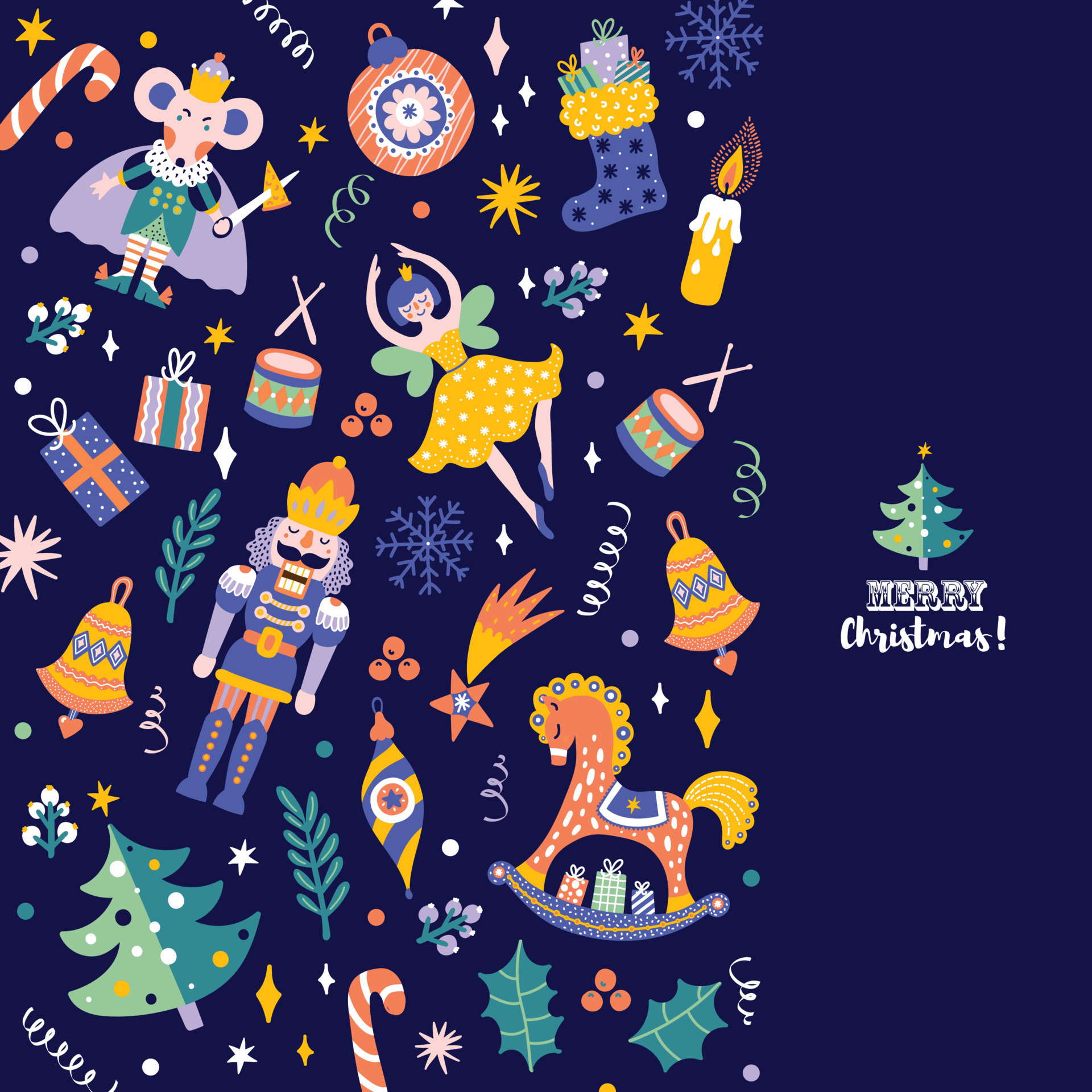 Nutcracker. Christmas vector card. Cute illustration. 11694519 Vector