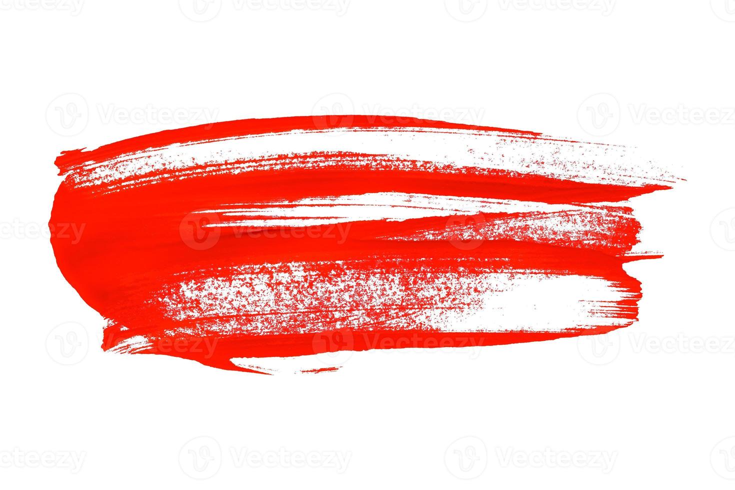 Red brush isolated on white background. Red watercolor photo