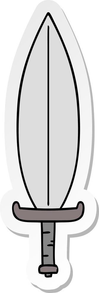 sticker cartoon doodle of a magic leaf knife vector