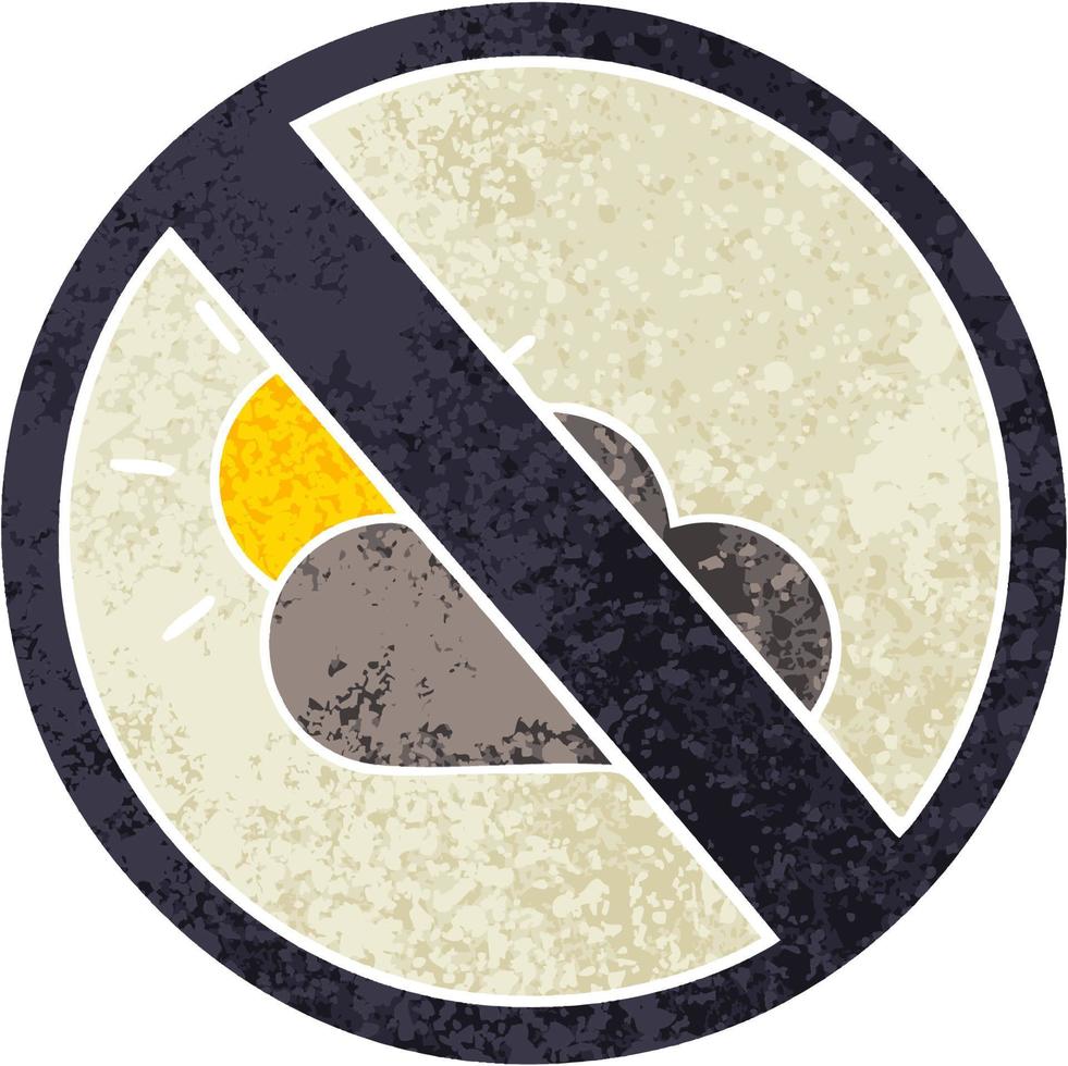 retro illustration style cartoon weather warning sign vector