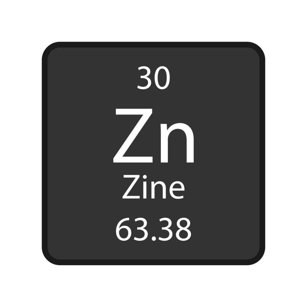 Zine symbol. Chemical element of the periodic table. Vector illustration. 11695518 Vector Art at