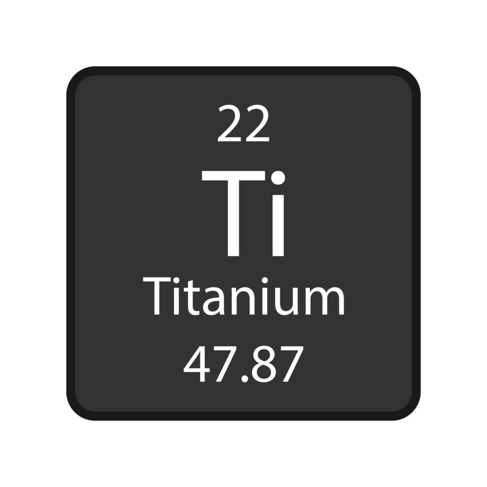 Titanium symbol. Chemical element of the periodic table. Vector illustration.