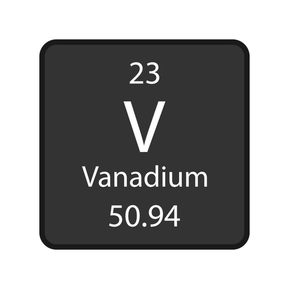 Vanadium symbol. Chemical element of the periodic table. Vector illustration.