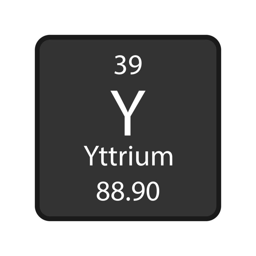 Yttrium symbol. Chemical element of the periodic table. Vector illustration.