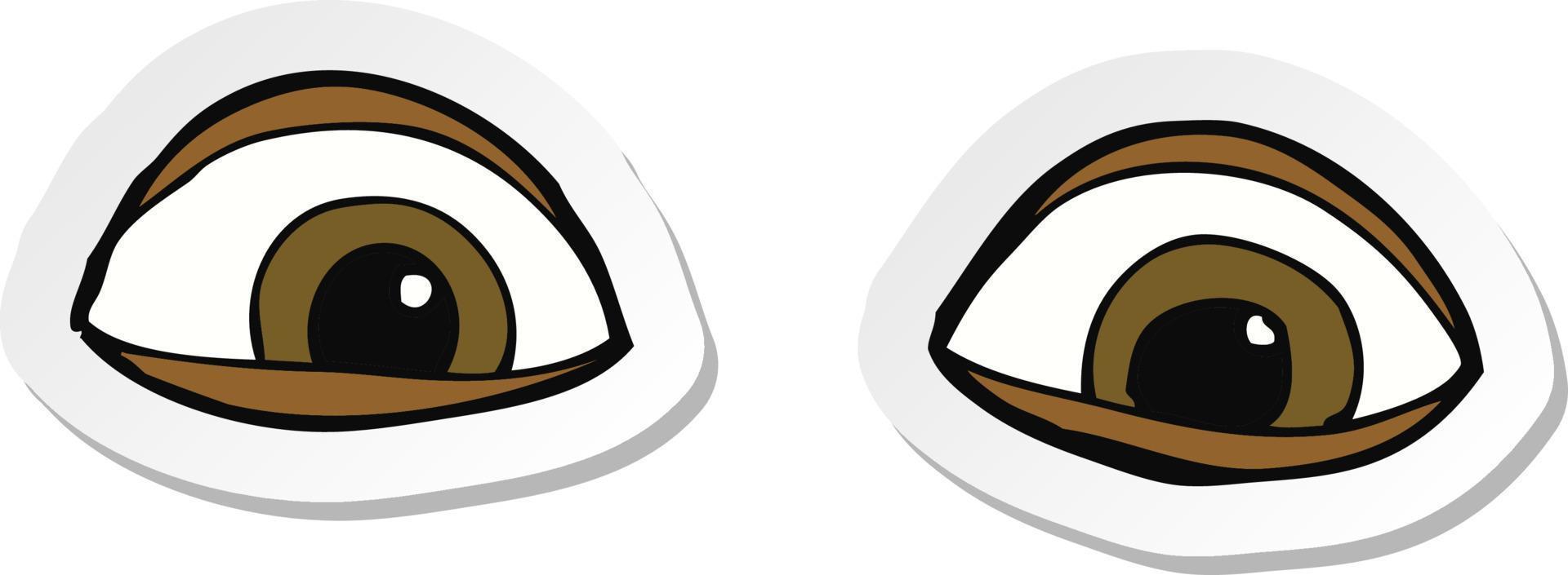 sticker of a cartoon eyes vector